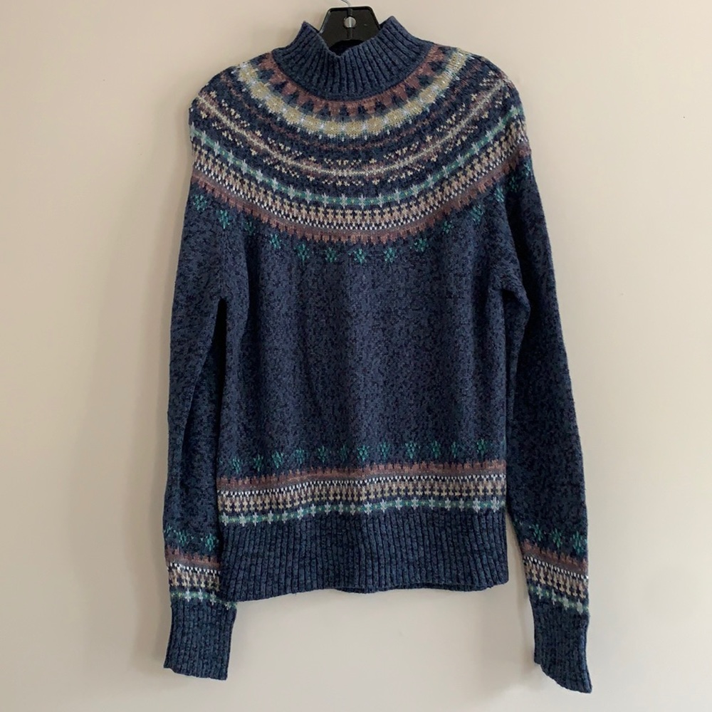 Fair Isle Sweater Large Cotton Blend Preowned Long Sleeve
